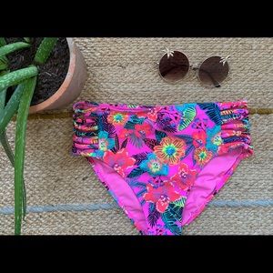 High-waisted Tropical Swim Bottom
